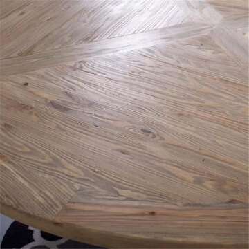 Modway Column 71" Rustic Farmhouse Pine Wood Round Kitchen and Dining Room Table, Brown