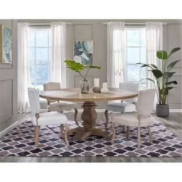 Rustic Dining Table - 71" Round Kitchen Table - Durable Wood