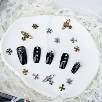 72 Pcs Cross Vintage Nail Art Charms for Women