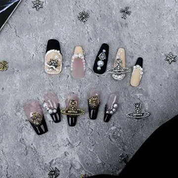 72 Pcs Cross Vintage Nail Art Charms for Women