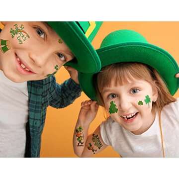 FAMYGFT St Patricks Day Temporary Tattoos for Kids and Adults