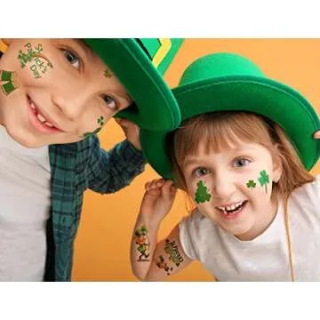 FAMYGFT St Patricks Day Temporary Tattoos for Kids and Adults