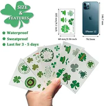FAMYGFT St Patricks Day Temporary Tattoos for Kids and Adults