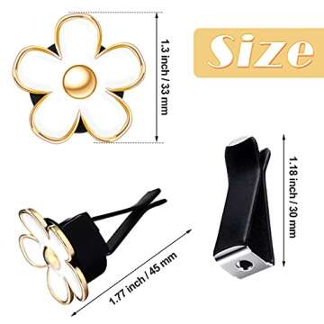 Frienda 6 Pcs Daisy Flower Air Vent Clip Air Conditioning Outlet Clip Car Air Freshener Charm Car In...