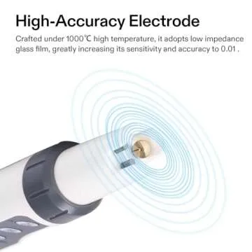 VIVOSUN 3-in-1 Digital pH Meter with ATC, ±0.1 pH Accuracy Water Quality Tester, 0-14.0 pH Measurement Range for Hydroponics, Household Drinking, Pool and Aquarium