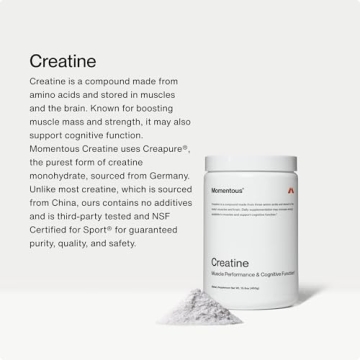Momentous Creatine Powder for Strength & Lean Muscle - 90 Servings