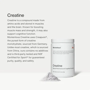 Momentous Creatine Powder for Strength & Lean Muscle - 90 Servings