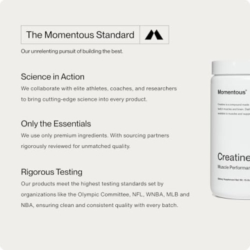 Momentous Creatine Powder for Strength & Lean Muscle - 90 Servings
