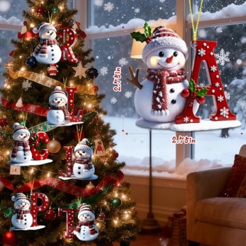 Snowman Christmas Ornaments - Cute Flat Personalized Hanging Decor