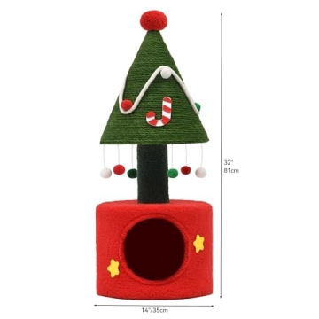 YITAHOME Christmas Cat Tree Tower - 32" Indoor Fun