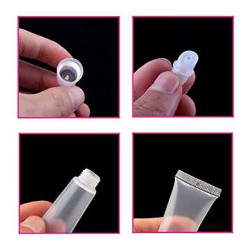 BlingKingdom 6pcs Lip Gloss Tubes 8ml Clear Soft Empty Lip Balm Containers Refillable Mini Cosmetic ...