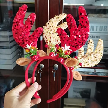 Twinfree 2 Pcs Christmas Antlers Headbands for Parties
