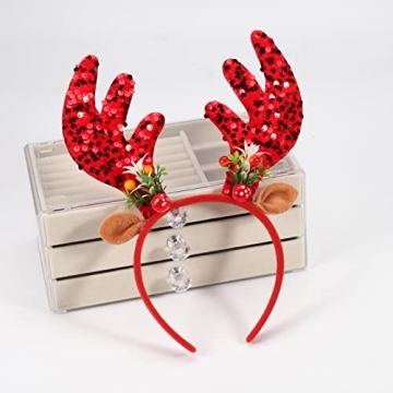 Twinfree 2 Pcs Christmas Antlers Headbands for Parties