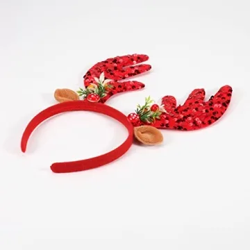 Twinfree 2 Pcs Christmas Antlers Headbands for Parties