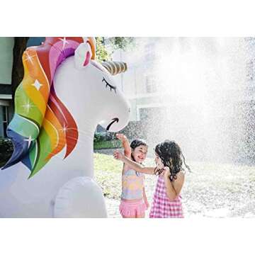 VICKEA Large Inflatable Rainbow Unicorn Sprinkler, Water Sprinklers Toys for Summer Party Fun