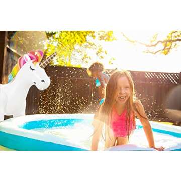 VICKEA Large Inflatable Rainbow Unicorn Sprinkler, Water Sprinklers Toys for Summer Party Fun