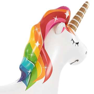 VICKEA Large Inflatable Rainbow Unicorn Sprinkler, Water Sprinklers Toys for Summer Party Fun
