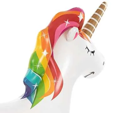 VICKEA Large Inflatable Rainbow Unicorn Sprinkler, Water Sprinklers Toys for Summer Party Fun