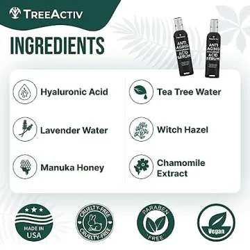 Anti-Aging Hyaluronic Acid Serum for Face 2 oz, Hydrating Wrinkle Repair Serum for Skin Care, Pure Hyaluronic Acid Face Serum for Women, Oil-Free Anti-Aging Serum for Advanced Skin Repair TreeActiv