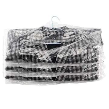 SINJEUN 100 Pack 40 x 24 Inch Clear Clothing Dust Cover Garment Bags Dustproof Hanging Clothes Suit 160 Gauge Transparent Suit Bag, Dry Ceaner Bags for Dry Cleaner, Home Storage, Travel, Clothes