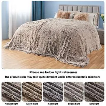 GONAAP Fuzzy Faux Fur Throw Blanket Frosty Brown Super Soft Cozy Plush Fuzzy Shaggy Blanket for Couch Sofa Bed (Frosty Brown, Throw(50"x60"))