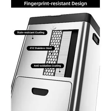 RIEDHOFF 56L / 14.8 GAL Stainless Steel Kitchen Trash Can, Fingerprint-Proof Stainless Steel Classified Recycle Rubbish Bin with 3 Removable Inner Buckets