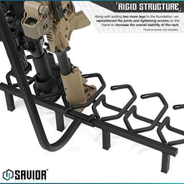 Durable Savior Equipment Mobile Firearm Rack for Gun Storage