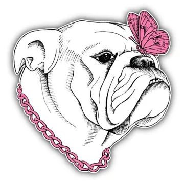 Durable JJH Inc Bulldog Vinyl Decal Sticker for Cars