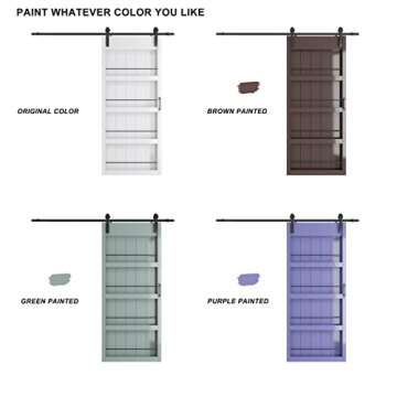 BARNER HOME 84'' Double Sliding Barn Door with Shelf Style