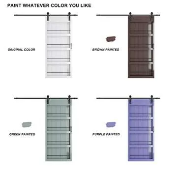 BARNER HOME 84'' Double Sliding Barn Door with Shelf Style