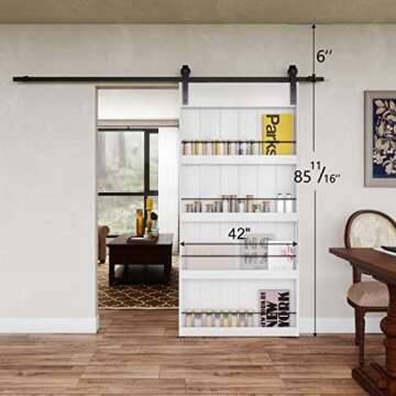 BARNER HOME 84'' Double Sliding Barn Door with Shelf Style