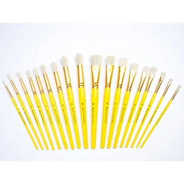 Jerry Q Art 18 Pcs Hog Bristle Brush Set for Painting