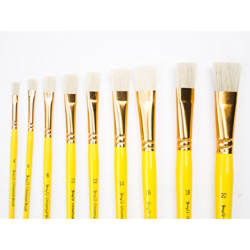 Jerry Q Art 18 Pcs Hog Bristle Brush Set for Painting