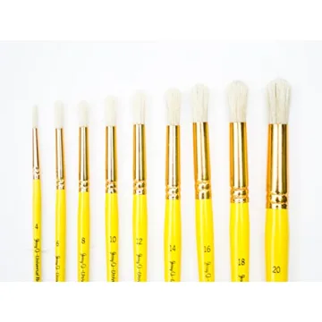 Jerry Q Art 18 Pcs Hog Bristle Brush Set for Painting