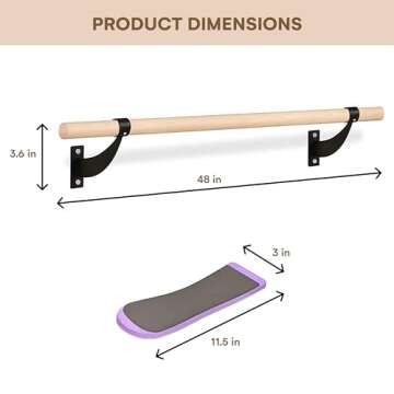 Flybold Wall-Mounted Ballet Barre with Turning Board for Home