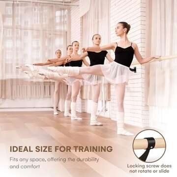 Flybold Wall-Mounted Ballet Barre with Turning Board for Home