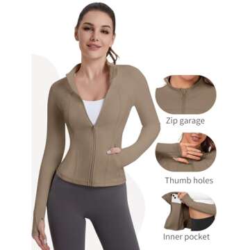 VUTRU Athletic Jacket with Pockets - Stylish Workout Top