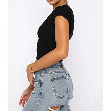 BAIGRAM Women’s Slim Fit Crop Top Tee - Stylish & Trendy