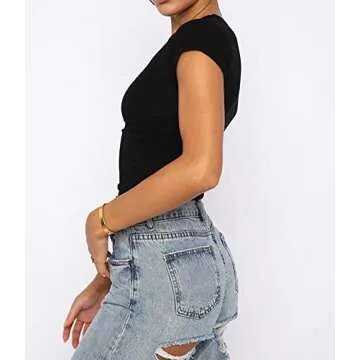 BAIGRAM Women’s Slim Fit Crop Top Tee - Stylish & Trendy