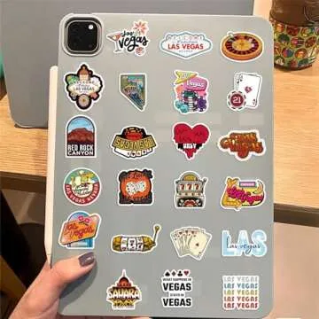 50PCS Nevada Stickers Las Vegas Stickers Pack, Travel Aesthetic Vinyl Waterproof Sticker Decals for Water Bottle,Skateboard,Laptop,Journal,Car Gifts for Kids Teens Adults for Party Supply Reward