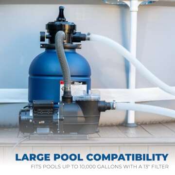 XtremepowerUS 13" Sand Filter 3/4HP Pool Pump Max 2,400 GPH High-Flow for Above Ground Swimming Pool...