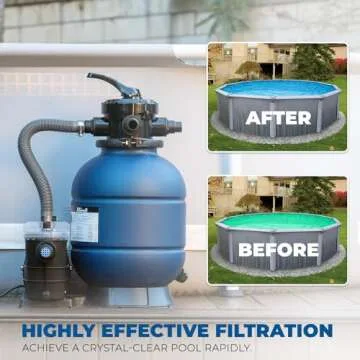 XtremepowerUS 13" Sand Filter 3/4HP Pool Pump Max 2,400 GPH High-Flow for Above Ground Swimming Pool Set Multi-Port Valve Up To 10,000 Gallons