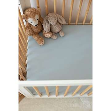 Pobibaby - Single Solid Premium Fitted Baby Crib Sheets for Standard Crib Mattress - Ultra-Soft Cott...