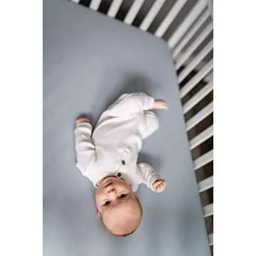 Pobibaby - Single Solid Premium Fitted Baby Crib Sheets for Standard Crib Mattress - Ultra-Soft Cotton Blend, Safe and Snug, and Stylish Solid Crib Sheet (Baby Blue)