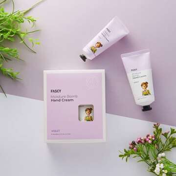 Fascy Violet Scented Moisturizing Hand Cream, Anti-Wrinkle Hand Cream Travel Size Moisturizing Lotion, Healing Hand Cream For Cracked Hands & Dry Skin - Hand Moisturizing Lotion Sets of 2