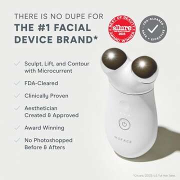 NuFACE Trinity+ Microcurrent Facial Device Kit - FDA Cleared Face Sculpting & Neck Tightening Device...