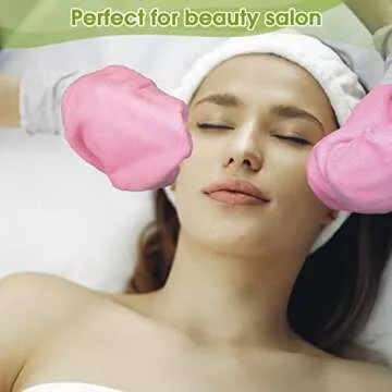 Shimeyao 20 Pack Makeup Washcloths Microfiber Makeup Remover Towels Reusable Quick Dry Face Wash Cloth Soft Washable Fingertip Facial Makeup Towels for Cleansing Hand and Make Up,13x13 Inch(Pink)