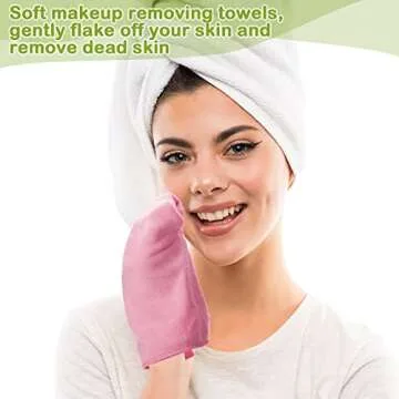 Shimeyao 20 Pack Makeup Washcloths Microfiber Makeup Remover Towels Reusable Quick Dry Face Wash Cloth Soft Washable Fingertip Facial Makeup Towels for Cleansing Hand and Make Up,13x13 Inch(Pink)