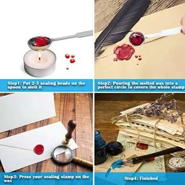 PAXCOO 624Pcs Wax Seal Beads Set for Crafting