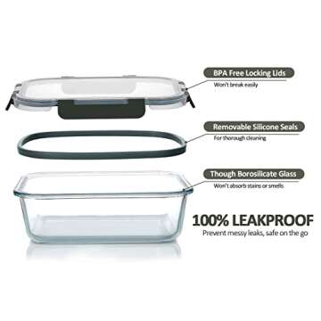 MCIRCO 10-Pack Glass Food Storage Containers Set